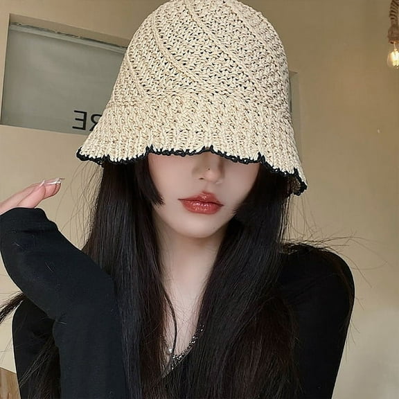 COCOpeaunt Summer Straw Hats for Women Foldable Outdoor Gorro Sunshade Hollowed Panama Hat Beach Caps Fashion Elegante Cap Girls Cap