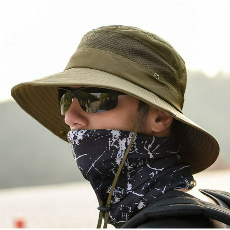 Men Women Outdoor UV Protection Sun Hat Big Wide Brim Cap Bucket