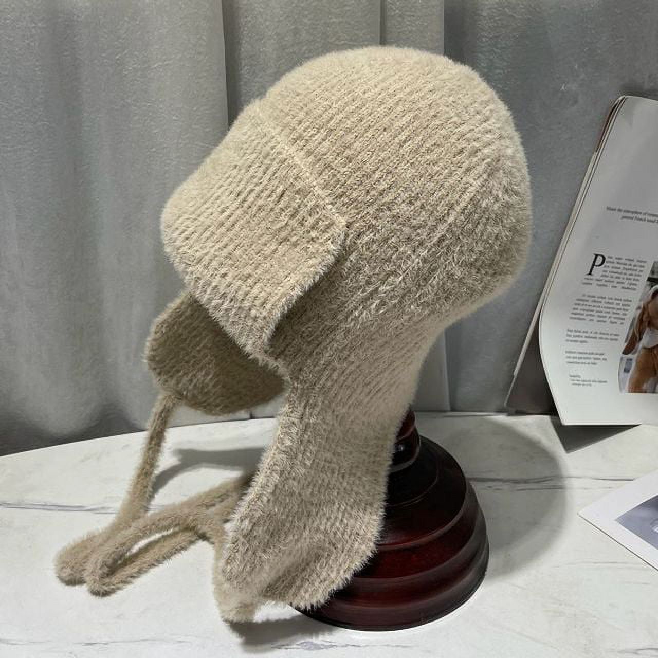 FUMIE TANAKA ear cover knit cap ベージュ 【公式通販】