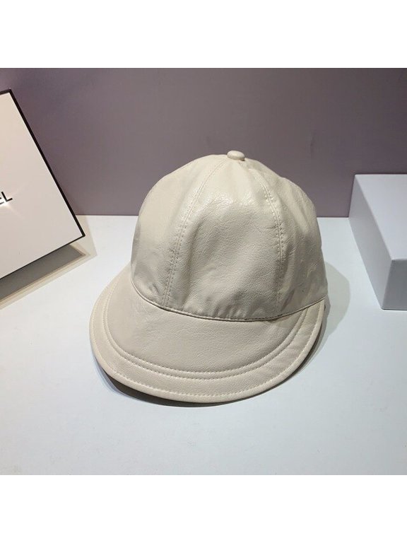 Women Hat PU Leather Baseball Cap Visor Light Board Solid Hip Hop Cap Outdoor Sun Hat Adjustable Sports Caps Women Panama Hat