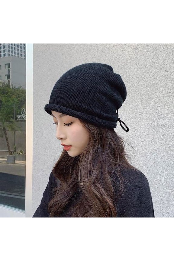 Women Knit Caps Cap Women Beanie Solid Stacking Design Beanies for Women Winter Hats Warm Lady Fashion Ski Hat for Girls Soft