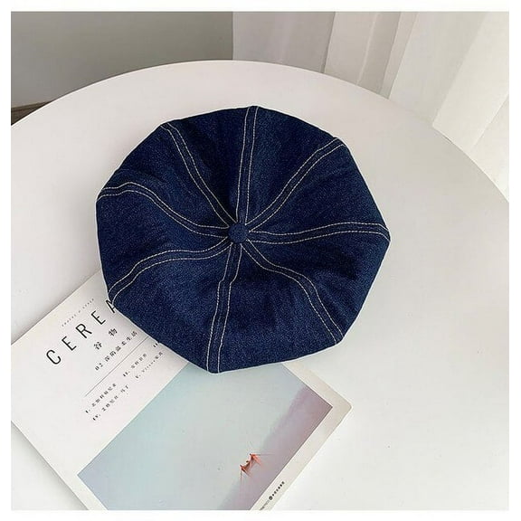COCOpeaunt Womens Denim Beret Hat Jeans Berets Painter Hats Autumn Beanie Hat Retro Octagonal Cap Female Ladies Outdoor Leisure Visor Caps