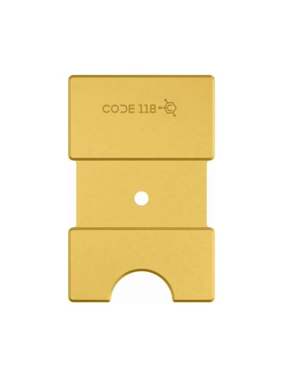 Modular Backplate - Slim Minimalist Aluminum Wallet Accessory - Expandable Cash & Business Card Holder - Modular Add-on Expands Storage up to 8 cards, Wallet not Included (24K Gold)