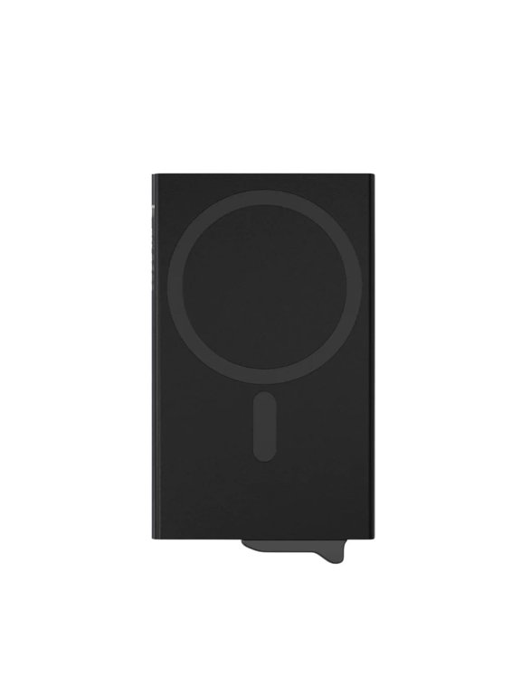 Wallet for Men - Slim Minimalist Aluminum Magnetic Card Holder - RFID Blocking Front Pocket Mag Safe Wallet with Strong Magnet Attachment (Jet Black)
