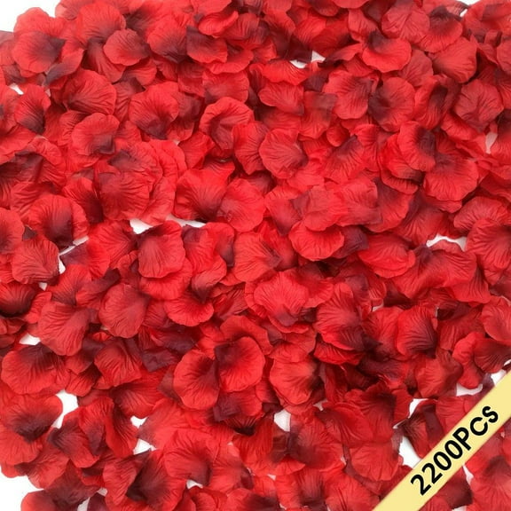 CODE FLORIST 2” Artificial Polyester Dark-Red Roses Wedding Bouquet (2200 Count)