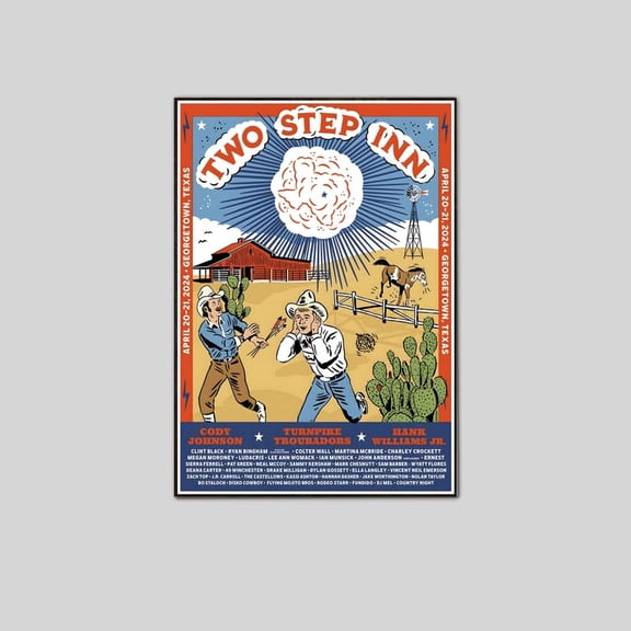 CODY JOHNSON TURNPIKE TROUBADOURS Two Step Inn Festival Poster Size 24''x36'' Googate