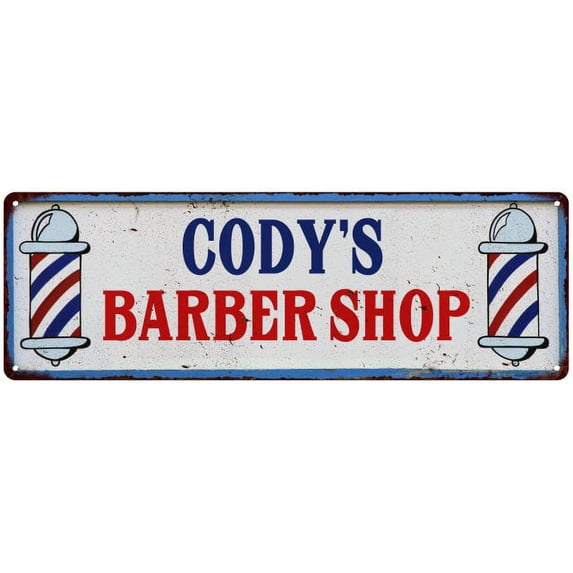 CODY'S Barber Shop Hair Salon Gift Metal Sign Retro 6x18 206180031091