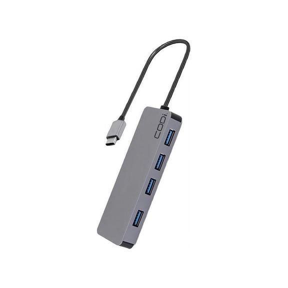 CODi 5-in-1 Multi-Port Hub with 4 USB-A 3.0 Ports and 100W USB-C Power Delivery