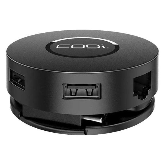 CODi 7 Port Mini USB-C Docking Station, Black