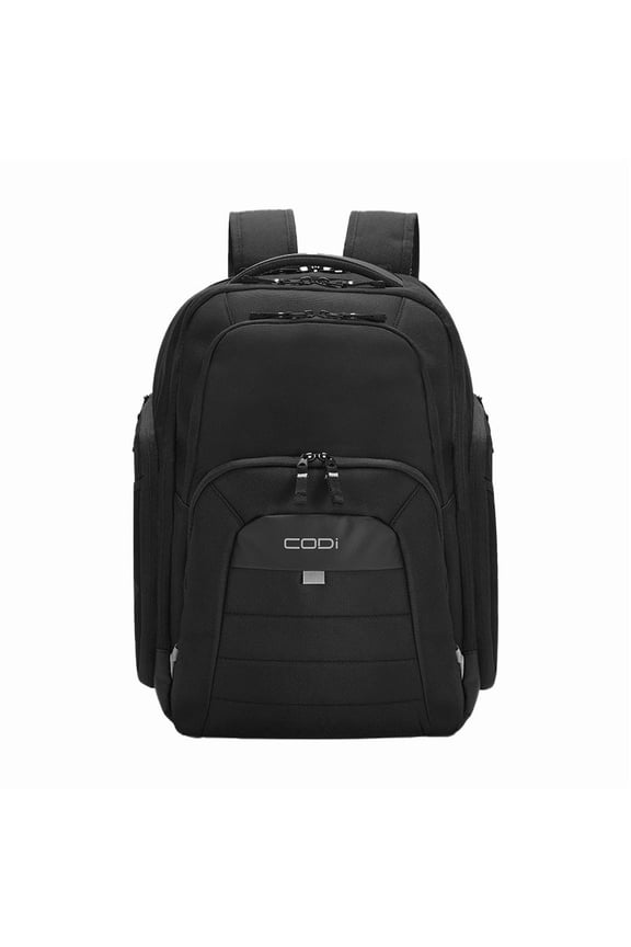 Ferretti Pro Sport Pack Laptop Backpack, 17.3" Padded Compartment, with Trolley Strap & USB Cable Pass-Through