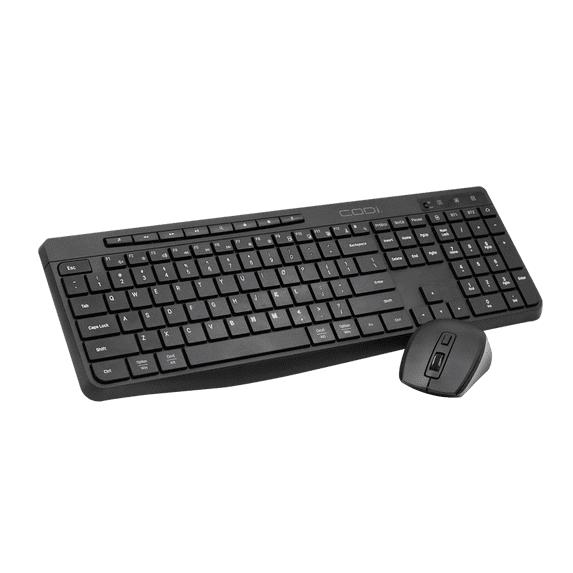 CODi Triple Connection Multi-Device Wireless Keyboard and Mouse Combo, Rechargeable USB-C, Bluetooth and 2.4GHz, Silent Click, Black