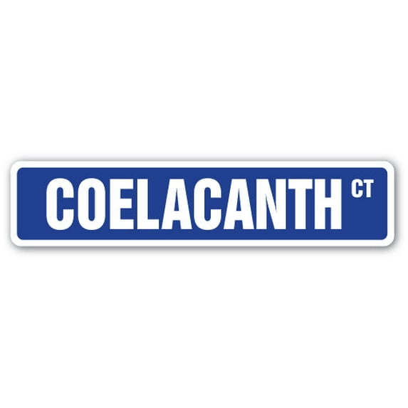 COELACANTH Street Sign living fossils fish deep sea | Indoor/Outdoor | 30" Wide