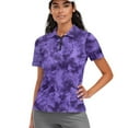 thumbnail image 1 of COEQINE 1/4 Zip Golf Shirts for Women Moisture Wicking Soft Quick Dry Fit Polo Shirts Purple Tie Dye Print Workout Golf Tops Lightweight Short Sleeve Tennis Activewear, L, 1 of 7