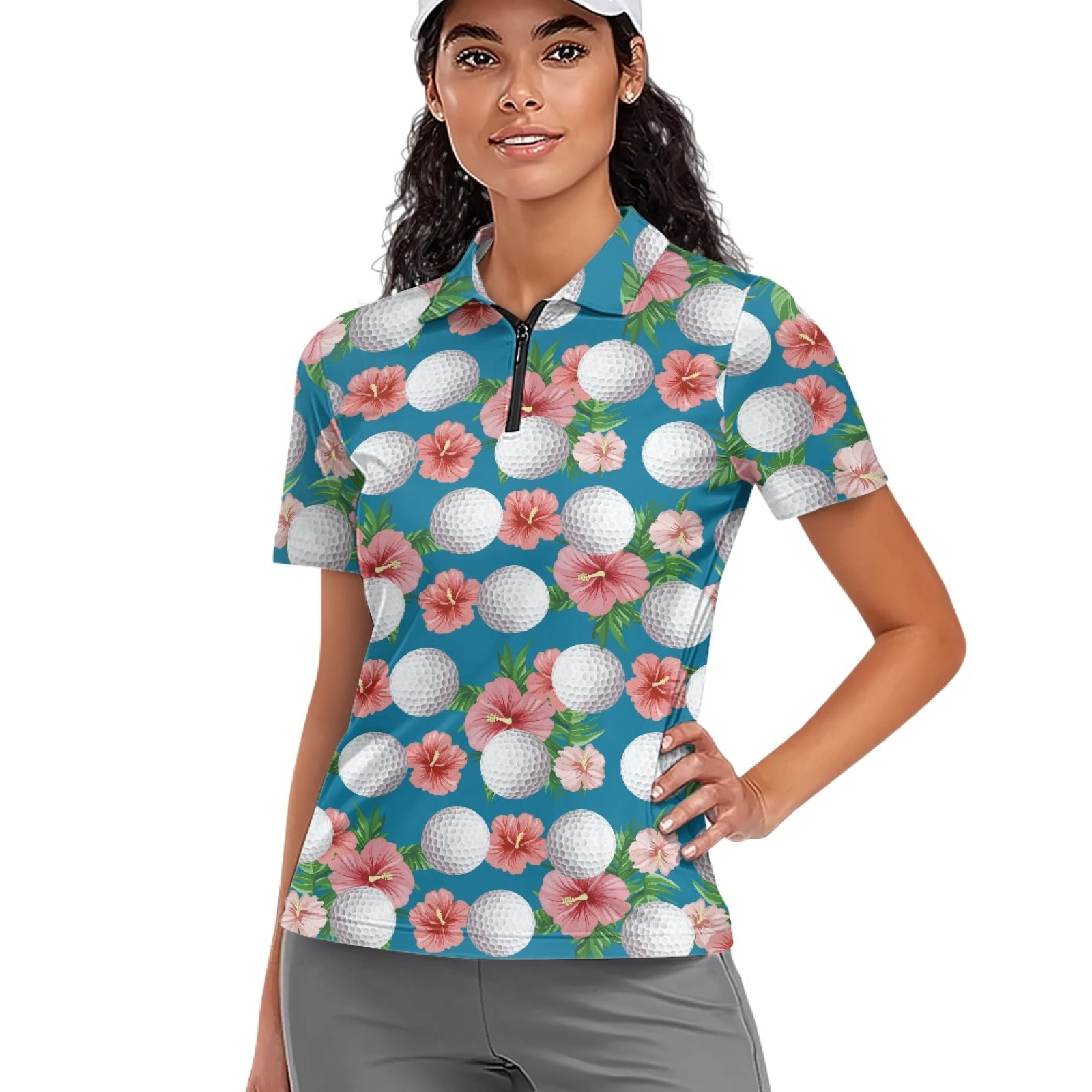 1PIUTUGUALES GOLF レディースS COEQINE-1-4-Zip-Golf-Shirts-