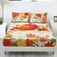 thumbnail image 1 of COEQINE 3 Piece Twin XL Size Bed Sheets Set Soft Snug Fit Wrinkle Free Winter Bed Sheets Bottom Bedsheet & Pillowcases with Deep Pockets for Autumn Decor, Fall Pumpkin Fruits Maple Leaf, 1 of 5