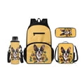 thumbnail image 1 of COEQINE 4 Pcs School Backpack for Girls 10-12 & Lightweight Preschool Student Lunch Case + Large Capacity Pencil Bag School Supplies + Water Bottle Bag Cover Cute Boston Terrier, 1 of 5