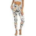 thumbnail image 1 of COEQINE 4-Way Stretch Yoga Pants for Women with Pockets Tummy Control High Waisted Buttery Soft Running Workout Leggings Dog Paw Print White Hip Lift Casual Tights for Biking, XL, 1 of 7