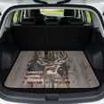 thumbnail image 1 of COEQINE Auto Trunk Liner for SUV, All Weather Heavy Duty Cargo Liner Floor Mat Fashion Rear Trunk Cover Fits Most Car Models, Universal Fit, Deer US Flag Rustic Wood Grain, 1 of 7
