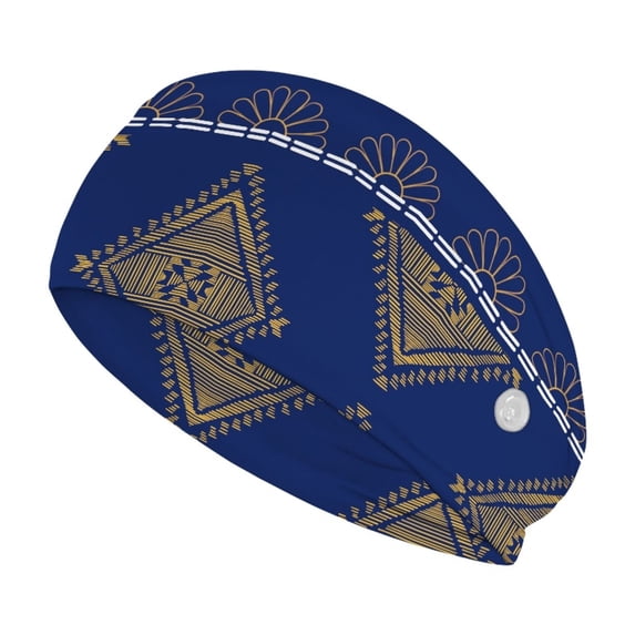 COEQINE Aztec Nurse Button Headband Wide Headbands for Girls Non Slip Youth Headbands for Sports Boys Football Nurse Headbands Thin Cute Medical Headbands