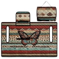 thumbnail image 1 of COEQINE Bag-Style Foldable Golf Cart Seat Cover, Compact Carry Design with Handle, Universal 51.2"x30.3" for Most 2-Seaters, Quilted Polyester, 4 Front Pockets, Butterfly Leopard Print Tribal, 1 of 8