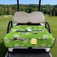 thumbnail image 1 of COEQINE Bag-Style Foldable Golf Cart Seat Cover, Compact Carry Design with Handle, Universal 51.2"x30.3" for Most 2-Seaters, Quilted Polyester, 4 Front Pockets, Green Golf Grit Print, 1 of 8