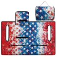 thumbnail image 1 of COEQINE Bag-Style Foldable Golf Cart Seat Cover, Compact Carry Design with Handle, Universal 51.2"x30.3" for Most 2-Seaters, Quilted Polyester, 4 Front Pockets, USA US American Flag Star, 1 of 8