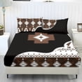 thumbnail image 1 of COEQINE Bed Sheets Set 3 Piece Twin XL Size Bedding Sheet Set, Comfort Easy Care Long Lasting Bedsheet & Pillowcases for Twin XL Size Bed for Women, Southwest American Tribal Black Brown, 1 of 5