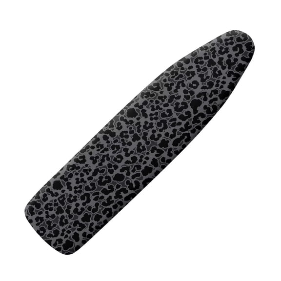 COEQINE Black Grey Leopard Print Ironing Board Covers Fits Standard Size Iron Board Protector Washable Soft Cozy Nose Pocket for Home Decor, 55" x 16"