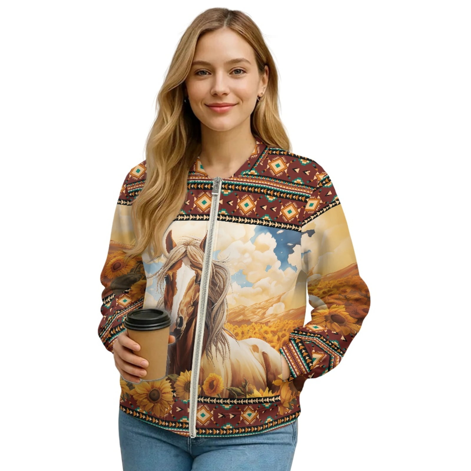COEQINE Bomber Jacket Women 2025 Full Zip Relaxed Fit Y2k Jackets ...
