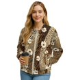 thumbnail image 1 of COEQINE Bomber Jacket Women 2025 Zip Up Y2k Short Jackets Lightweight Fashion Varsity Shacket Coats Stand Collar Windbreaker Streetwear Fall Outfits, Small, Floral Leopard Zebra Animal Print, 1 of 7