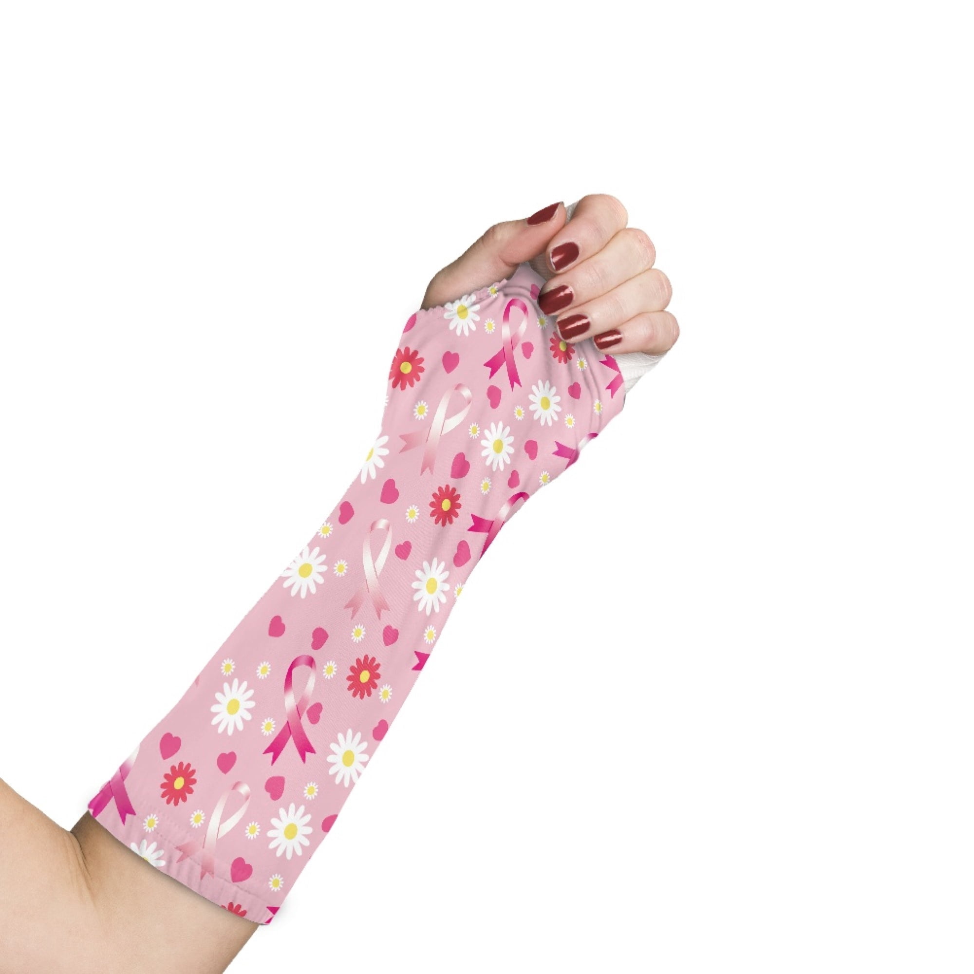 COEQINE Breast Cancer Pink Ribbon Arm Cast Cover Fabric Protectors for ...