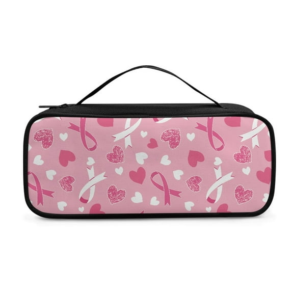 COEQINE Breast Cancer Ribbon Stethoscope Storage Bag Stethoscope Bag Holder for Nurse Accessories for Work, Medical Bandage Storage Bags with Zipper for Doctor Stethoscope Bag Cute