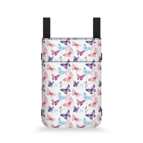 COEQINE Butterfly Crutch Pouch Crutch Bag Pouch with Water Bottle Cane Pouch Bag Compartments Adjustable Crutch Organizer Pouch Walking Cane Pouch for Kids, Men, Women