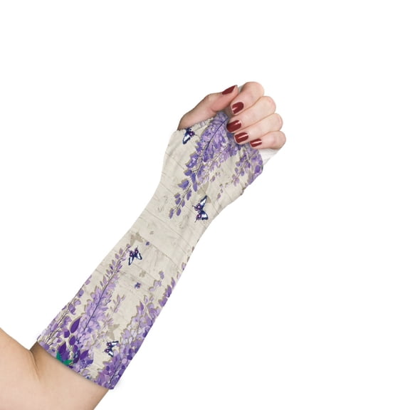 COEQINE Butterfly Flower Arm Cast Covers Elastic Removable Cast Cover Size S Elbow Protection Cover Shower Sleeve for Arm Cast Easy to Put on After Surgery Gifts