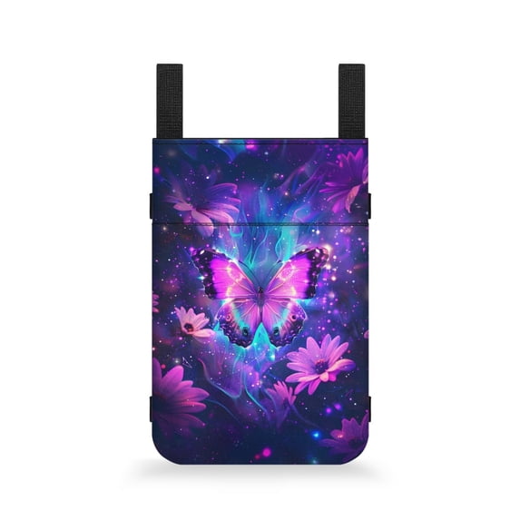 COEQINE Butterfly Flower Crutch Pouch Hanging Carrying Pocket Crutch Carrying Pouch Portable Crutch Compartment Bag Medical Crutch Accessories for Outdoor Enthusiasts