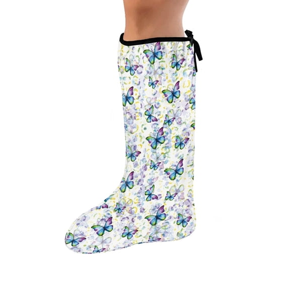 COEQINE Butterfly Leg Cast Covers Outdoor Leg Protection Cover Short Foot Cast Cover Removable Leg Cast Cover Sock Soft Leg Plaster Sleeve Cast Decoration for Kids Girls Women Small