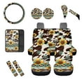 thumbnail image 1 of COEQINE Car Accessories Set of 10 Front and Back Seat Covers Steering Wheel Cover Handbrake Cover and Shift Gear Knob Cover Safety Seat Belt Pads Center Armrest Cover Car Coaster Aztec Sunflower, 1 of 4