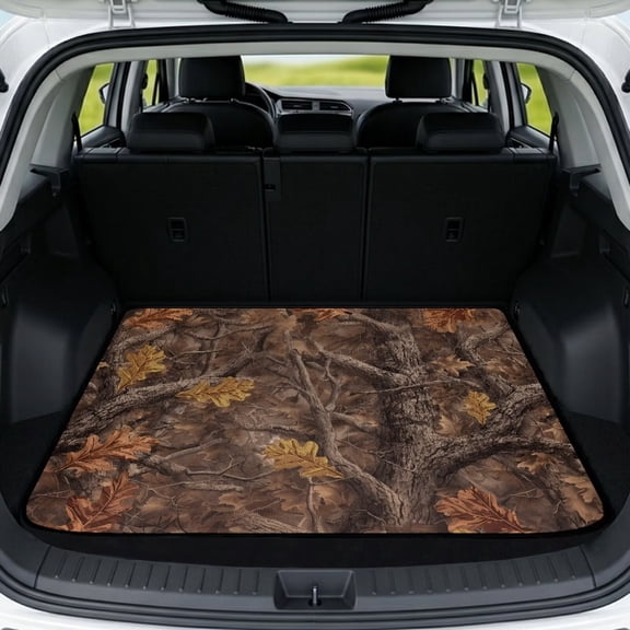 COEQINE Car Cargo Liner for Dogs, All Weather Trunk Mat Washable Rear Cargo Mat Pet Cargo Protector for Travel Enthusiasts, 29 x 39 Inches, Camo Hunting Woodland Brown