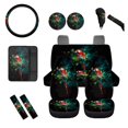 thumbnail image 1 of COEQINE Car Seat Covers Full Set Front and Back Seat Covers/1Pcs Steering Wheel Cover/Gear Shift Knob Cover/Safety Seat Belt Pads/Armrest Box Cover/Coaster Universal Fit Most Vehicles Parrot, 1 of 4