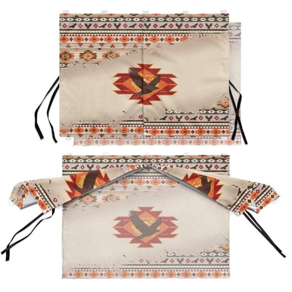 COEQINE Car Window Shade for Side Window, Easy Install Rear Side Window Shade Sunshade with Magnets, Blocks Heat and UV Rays Sunshade Visor for Baby, American Tribal Tribal Eagle Orange