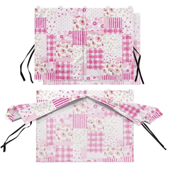 COEQINE Car Window Shade for Side Window, Heat Blocking Back Window Curtain with Magnets, Dual Layer Baby Window Sunshade for Baby Protection, Pink Flower Patchwork