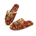 thumbnail image 1 of COEQINE Cardinal Maple Leaf Womens Fuzzy Slippers Cozy Indoor Shoes Trendy Fall House Slippers Comfortable Open Toe Home Sandals Slip On House Shoes for Bedroom Travel Party, 44-45, 1 of 7