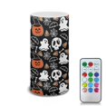 thumbnail image 1 of COEQINE Cartoon Ghost Skull Pumpkin Bat LED Flameless Candles Battery Operated Candles with Remote Control Timer Violet Blue Flickering Wick Pillar Tealight for Halloween Decor, 1 of 7