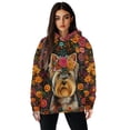 thumbnail image 1 of COEQINE Casual Wear Pullover Sweatshirts Soft Oversized Women's Hoodies Long Sleeves Y2K Crewneck Fashion Loose Fit Hooded Sweatshirt Outfits Yorkshire Terrier and Flowers Lightweight, S, 1 of 7