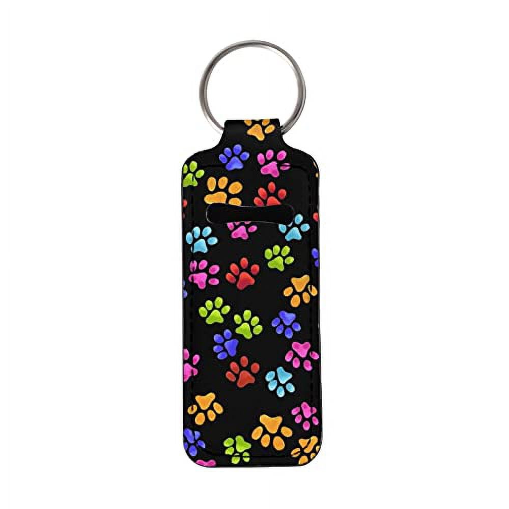 COEQINE Chapstick Holder Keychain Lip Balm Gloss Holder,with Colorful