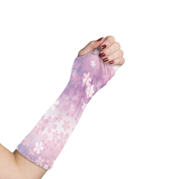 COEQINE Cherry Blossom Arm Cast Covers Medium Arm Wrist Elbow Protection Cover Breathable Cast and Bandage Protector Stylish Sleeve for Arm Cast Decorative Cast Covers Gifts for Friends