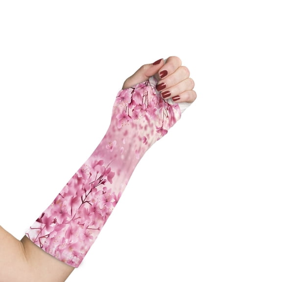 COEQINE Cherry Blossom Arm Cast Covers Size S Arm Plaster Protectors for Girls Fabric Protectors for Wounds Anti Scratch Wrist Elbow Cast Wound Scratcher Covers After Surgery Gifts