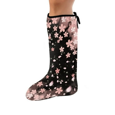 COEQINE Cherry Blossom Leg Cast Cover Cast Sleeve for Foot Leg Protector Elastic Cast Socks Cover Cast Decorative Leg Plaster Cover Outdoor Cover for Women Girls Small