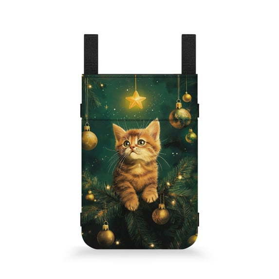 COEQINE Christmas Cat Crutch Bag Crutch Carrying Pouch Compartments Adjustable Crutch Organizer Pouch Large Capacity Crutch Storage Bag Gifts for Rehabilitation Patients