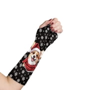 COEQINE Christmas Corgi Arm Cast Covers Arm Wrist Elbow Protection Cover Elastic Cast Sleeve Removable Cast Cover Easy to Put on Christmas Decorative Arm Plaster Cover Large